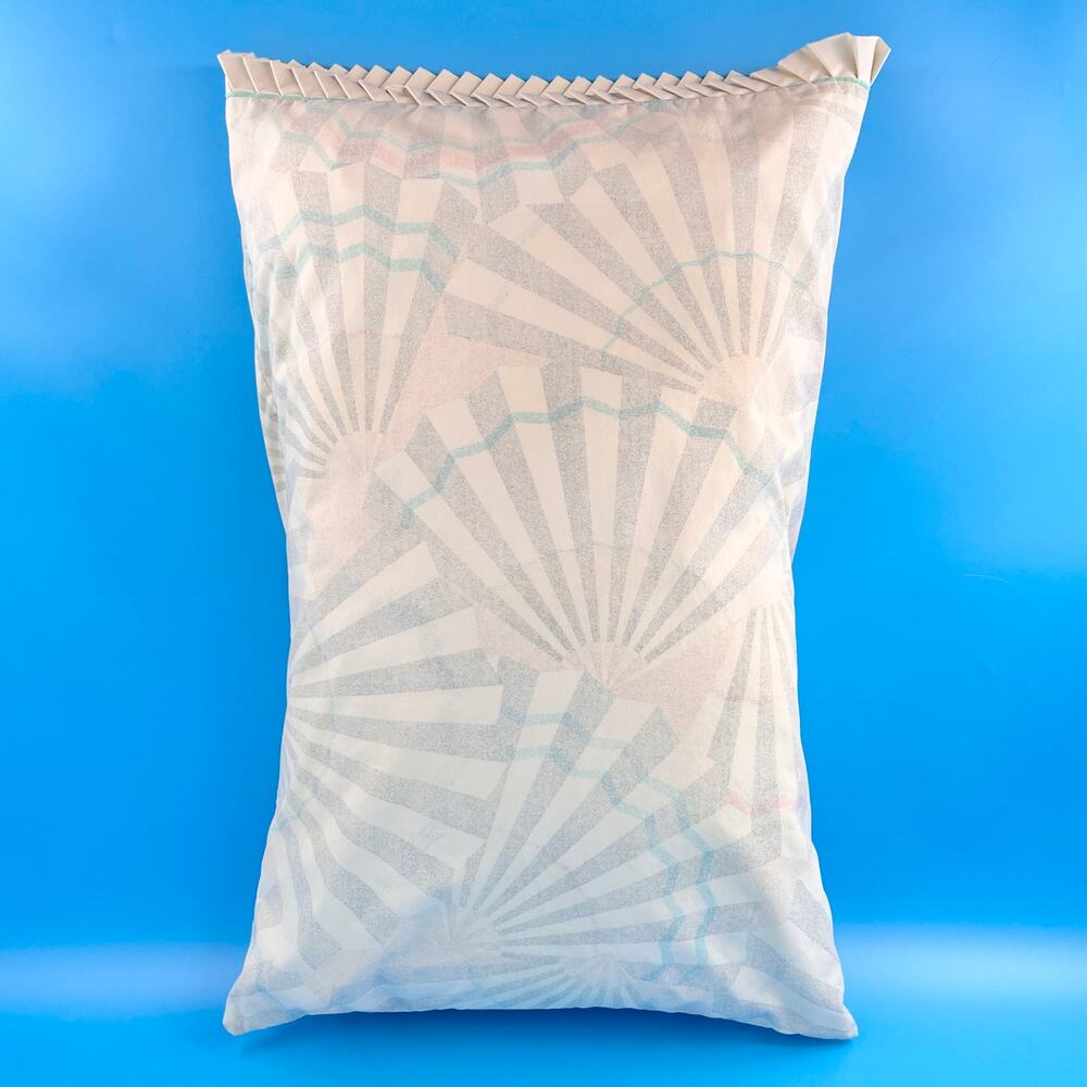 Vintage 80s Pillowcase Pastel Fan Dance Martex Artelier 1980s Art Deco